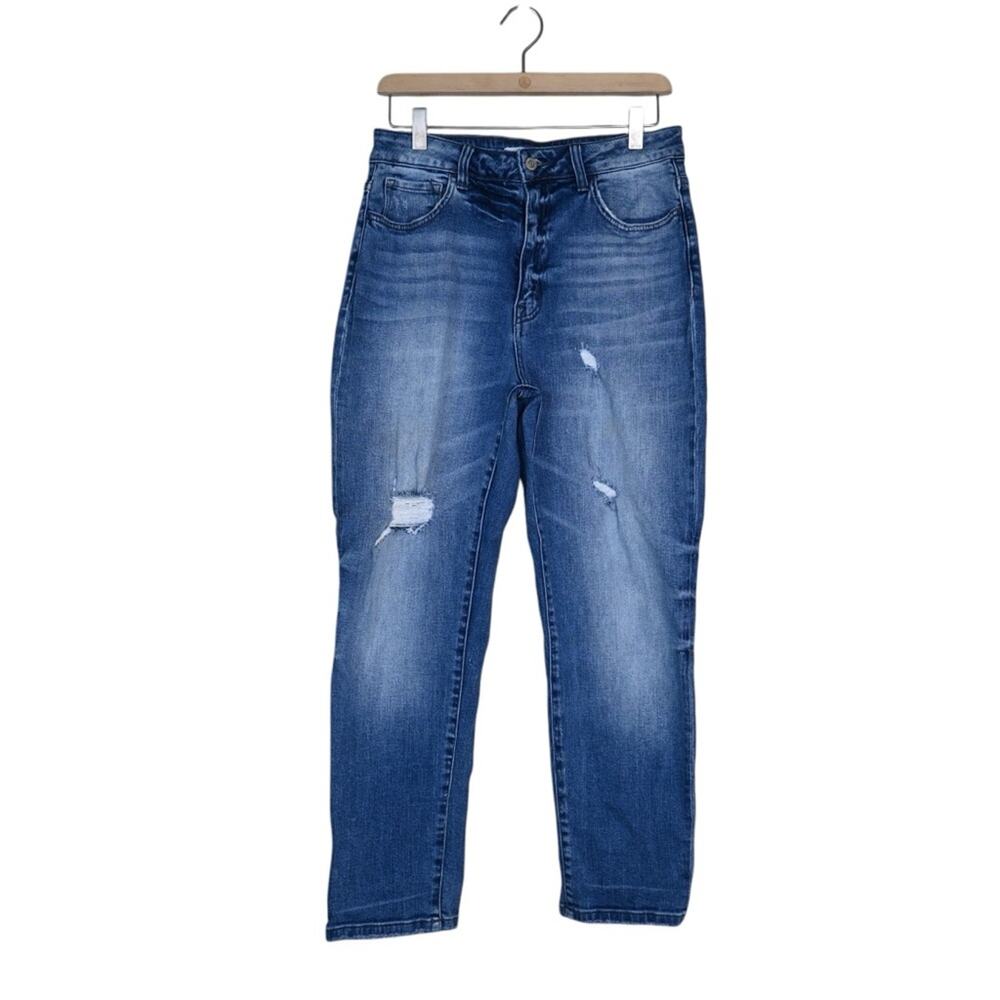 Flying Monkey Womens 28 High Rise Distressed Ankle Jean